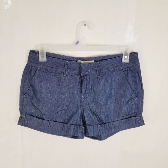 Level 99 dark blue cuffed denim shorts Size 28 preppy pockets casual - Picture 1 of 7